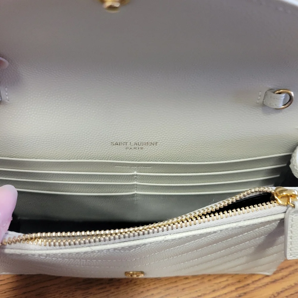 Yves Saint Laurent Ivory Quilted Crossbody Bag - Picture 9 of 9